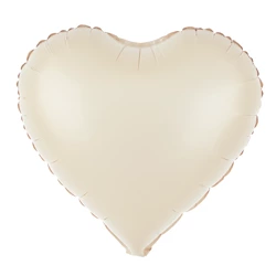 Balon foliowy Serce matowy kremowy 45cm 1 sztuka 142219