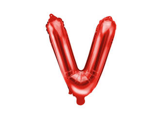 Balon foliowy V czerwony 35cm 1szt FB2M-V-007