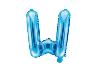 Balon foliowy W niebieski 35cm 1szt FB2M-W-001