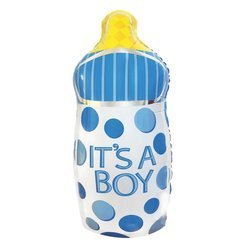 Balon foliowy butelka it's a boy 82cm niebieska 801074