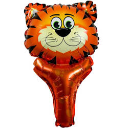 Balon foliowy tygrys z uchwytem 35cm 1 sztuka BLF2914TYG-2884