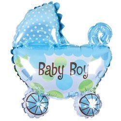 Balon foliowy wózek Baby Boy 80 x 67cm niebieski 460155