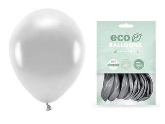 Balony Eco 26cm metalizowane srebrne 10 sztuk ECO26M-018-10