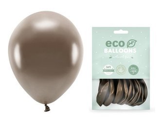Balony Eco 30cm metalizowane brązowe 10 sztuk ECO30M-032-10