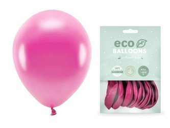 Balony Eco 30cm metalizowane fuksja 10 sztuk ECO30M-080-10x