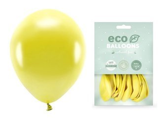 Balony Eco 30cm metalizowane żółte 10 sztuk ECO30M-084-10