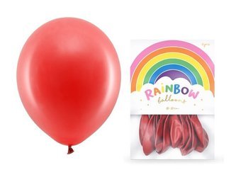 Balony Rainbow 23cm pastelowe czerwone 10 sztuk RB23P-007-10