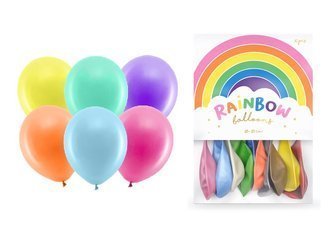 Balony Rainbow 23cm pastelowe kolorowe 10 sztuk RB23P-000-10