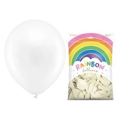 Balony Rainbow 30cm metalizowane białe 100 sztuk RB30M-008-100x