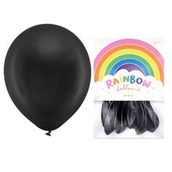 Balony Rainbow 30cm metalizowane czarne 10 sztuk RB30M-010-10