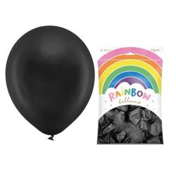Balony Rainbow 30cm metalizowane czarne 100 sztuk RB30M-010-100x