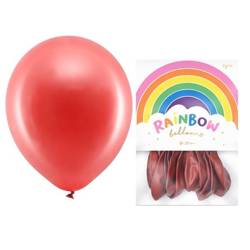 Balony Rainbow 30cm metalizowane czerwone 10 sztuk RB30M-007-10