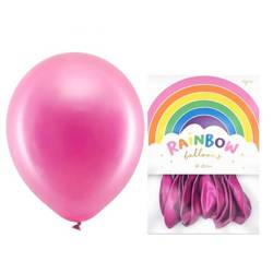 Balony Rainbow 30cm metalizowane fuksjowe 10 sztuk RB30M-080-10