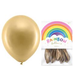 Balony Rainbow 30cm metalizowane złote 10 sztuk RB30M-019-10