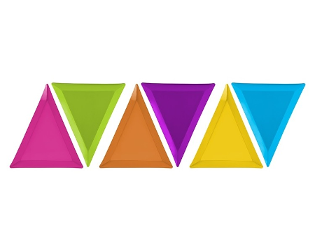 Talerzyki trójkątne kolorowe