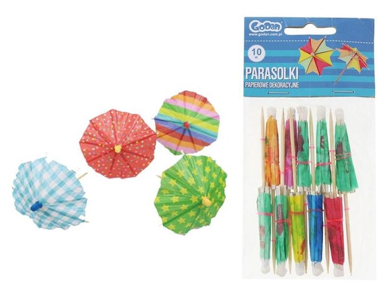 Kolorowe parasolki 10 sztuk 
