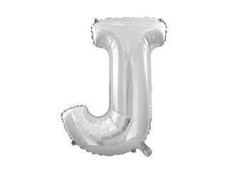 Balon foliowy J srebrny 80cm 1szt BF32-J-SR