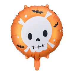 Balon foliowy na Halloween pomarańczowy czaszka 45cm 1 sztuka FB215