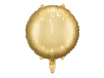 Balon foliowy zegar złoty Nowy Rok 45cm FB159-019
