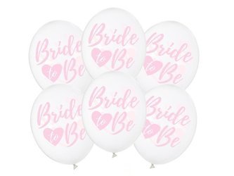 Balony Bride to be różowy nadruk 6szt SB14C-205-099P-6