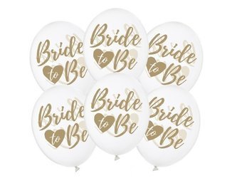 Balony Bride to be złoty nadruk 6 sztuk SB14C-205-099G-6