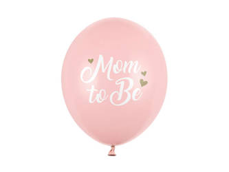 Balony MOM TO BE różowe Baby Shower 30cm 6 sztuk SB14P-311-081J-6