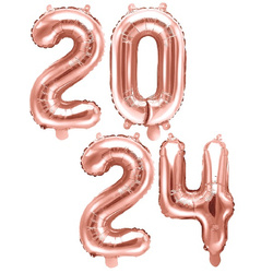 Balony foliowe 2024 różowe złoto 35cm FB10M-2024-019R