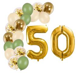 Balony na 50 urodziny boho girlanda złote 20 sztuk A36