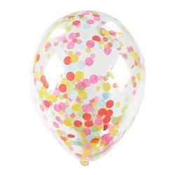 Balony przezroczyste z kolorowym konfetti 30cm 5 sztuk K2688