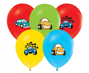 Balony samochodziki kolorowe 30cm 5 sztuk GZ-SMK5