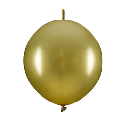 Balony z łącznikiem złote 33 cm metaliczne 20 sztuk LB13M-019-20