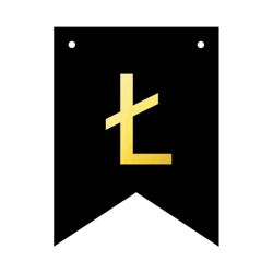 Baner czarny ze złotą literą flagi literka Ł 16cm 1szt 141786