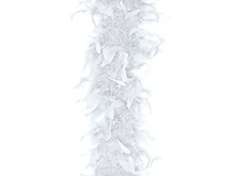Biały szal boa z piór 180cm 1 sztuka BOA-008