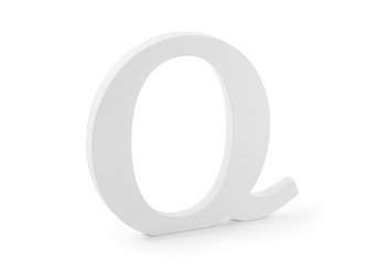 Drewniana litera Q biała 20cm DL1-Q-008