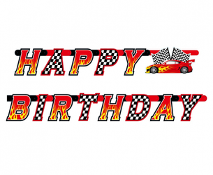 Girlanda Happy Birthday samochody wyścigi 220 cm 1szt PF-GWYG