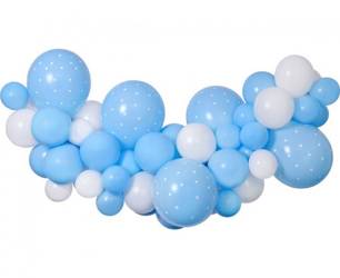 Girlanda balonowa niebiesko biała DIY 031348