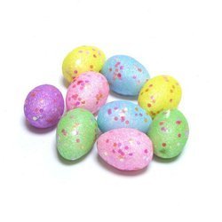 Jajka brokatowe kolorowe na Wielkanoc 4cm 9 sztuk YP3289