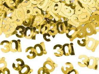Konfetti metalizowane na 30 urodziny złote 15g KONS35-30-019ME