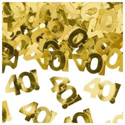 Konfetti metalizowane na 40 urodziny złote 15g KONS35-40-019ME