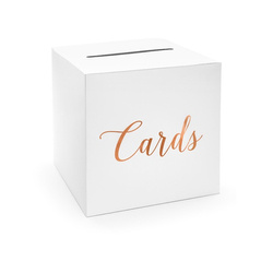 Pudełko na koperty, życzenia, pieniądze Cards różowe złoto 24x24x24cm PUDTM6-019R