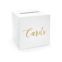 Pudełko na koperty, życzenia, pieniądze Cards złoty 24x24x24cm PUDTM6-019ME