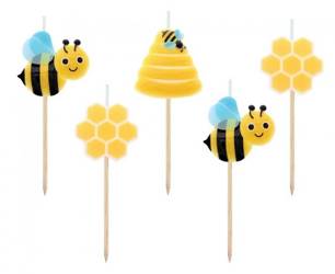 Świeczki urodzinowe Pszczółki plastry miodu 5 sztuk SF-PPSZ