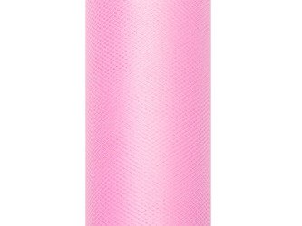 Tiul dekoracyjny różowy 15cm x 9m 1 rolka TIU15-081