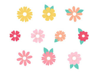 Wizytówki na kieliszki kolorowe kwiaty 10 sztuk WSZ3