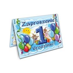 Zaproszenie na Roczek 1 urodziny chłopca + koperta 1 sztuka ZX6200