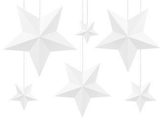 Zawieszki Gwiazdy białe 6 sztuk DWG1-008