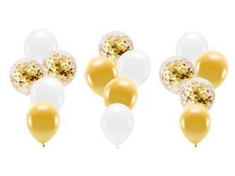 Zestaw balonów w złotej kolorystyce 15 sztuk ZB36