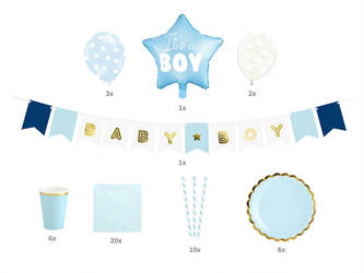 Zestaw dekoracji na Baby Shower chłopca SET2-001-EU1