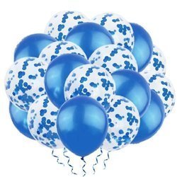 Zestaw niebieskich balonów mix konfetti 30cm 20 sztuk 400878