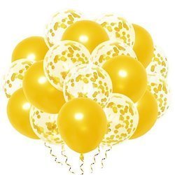 Zestaw złotych balonów mix konfetti 30cm 20 sztuk 400879